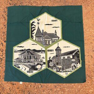 🧣 Vintage 1960s Hirata Scarf – Rayon & Nylon Blend